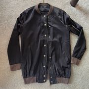 Satin Longline Bomber Jacket