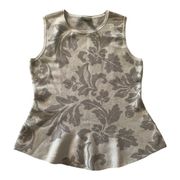 Ann Taylor womens medium knit tank new gray floral business casual professional
