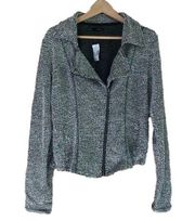 Maurices lightweight multicolor tweed asymmetrical moto blazer jacket size XL