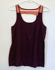 Patagonia seahurst open back brown and orange colorblock tank top size 8