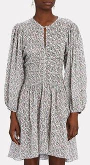 Isabel Marant Marili Floral Cotton Long Sleeve Mini Dress Size 38 NWT