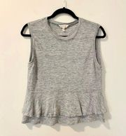 M Linen Boxy Ruffle Tank