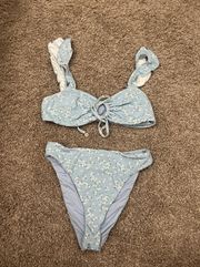 Blue Floral Bikini Set