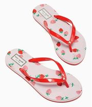 Fiji Strawberry print flip flops