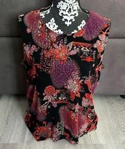 WHITE STAG Colorful Flower Print Tank Blouse Size XL