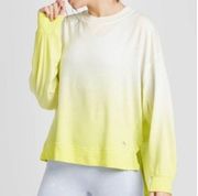 NWT JoyLab Ombre Dye Limeade Yellow Long Sleeve Sweatshirt Top Size Small