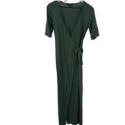 Forever 21  Green Maxi Wrap Dress Size Small