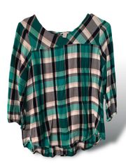 Green Plaid Flannel Shirt