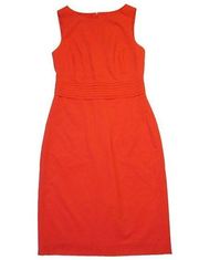 NWT J.Crew Tall Pleated-Waist Sheath in Vivid Orange Stretch Wool Dress 10T