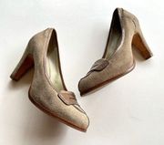 VIA SPIGA TAUPE SUEDE LEATHER HEELS PUMP WOMENS SIZE‎ 6M WORK