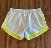 Under Armour womens Light Blue And Neon Yellow Athletic Sporty Shorts