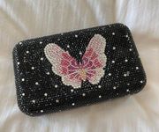 Christal Couture Rhinestone Sparkle Butterfly y2k Pink Jewel Purse - FREE SHIP 