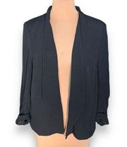 Halogen Blazer Jacket Black Folded Origami Cuff  Open Front Size XL