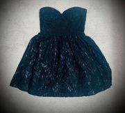 Black Lace Strapless Mini Dress Size Small