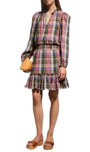 Veronica Beard  Destiny Dress Plaid Ruffle Collar Size 4 NEW