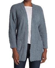 BOBEAU Nubby Cardigan Longline Open Front Sage XL NWT