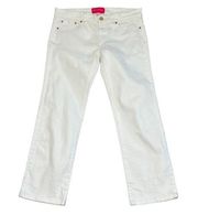 LILLY Pulitzer Jubilee Stretch Denim Straight Leg Mid/Low Rise White Jeans