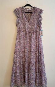 NWT  Steve Madden Tiered Floral Prairie Maxi Dress - Size Large