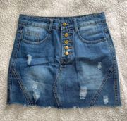 High Waisted Denim Skirt