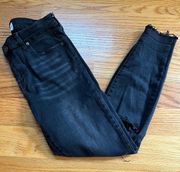 Pistola Arielle Skinny Distressed Frayed Hem Black Jeans Size 29