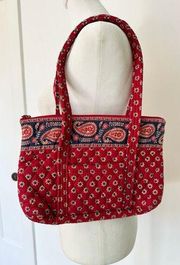 Vera Bradley Red Paisley Cotton Bag/Satchel (americana cottagecore)