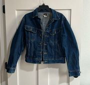 Vintage Lee Women's 38 Button Front Jean Trucker Jacket Blue Denim Western Coat