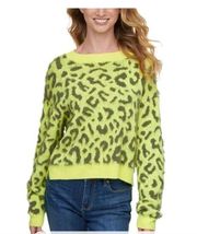 DKNY Jeans Womens Animal Print LongSleeve Pullover Sweater Sz Large