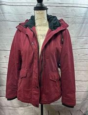 Sebby medium maroon zip up  puffy jacket