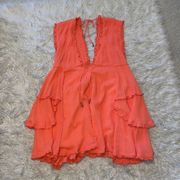 Free People Coral  Mini Dress