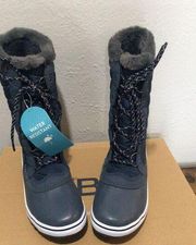 JBU by Jambu Duck Boots Chilly Water resistant Size 6 Navy Faux Fur Lined