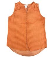 Carolina Belle Montreal small orange sleeveless button up blouse