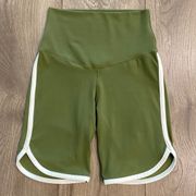 Aerie Offline High Rise Green Bike Shorts Size XS