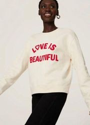 Sandro White Love Is Beautiful Stan Sweatshirt Size 2 SOA (4-6 US) $245