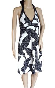 ✨Tommy Bahama Black/white Palm Halter Dress✨