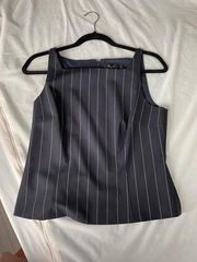 Navy Pinstriped Work Tank