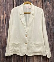 West White Linen Blazer