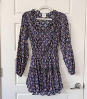 Misa Los Angeles Lorena Long Sleeve Dress Tile Print