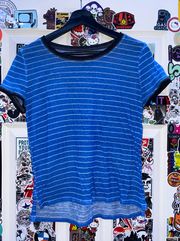 Blue Striped T Shirt Top