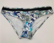 NWT Adore Me White & Blue Floral Bikini Bottoms