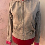 Wet Seal Vintage Y2K Bad girl heather gray zip up Hoodie with front pockets M