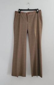 Rebecca Taylor Wide-Leg Plaid Pants Brown Size 8