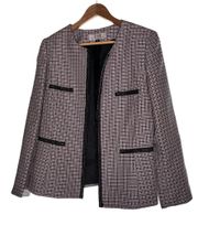 ASL Tweed Open Front Woven Blazer Size 12