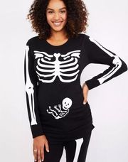 Motherhood Maternity Skeleton Blouse Halloween Costume Size Medium