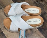 Toms Paloma sandals sz 6 brand new in box cream ivory platform