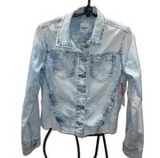 KENSIE new Denim jacket with cut off hem in bleach out