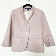 French Connection Wool Cropped Pale Pink Blazer Size 2