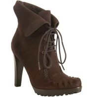 DVF Diane Von Furstenburg Jameson Leather Moccasin Lace Up Ankle Heel Boots 6.5