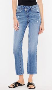 New KanCan Straight High Rise Crossover Waist Jean Size 31