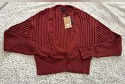 Halogen v neck ribbed button down cardigan size Small