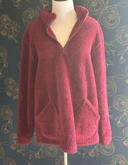 Large Oversized Maroon Natural Reflections Fuzzy Sweater